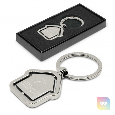 104886 - Spinning House Metal Key Ring