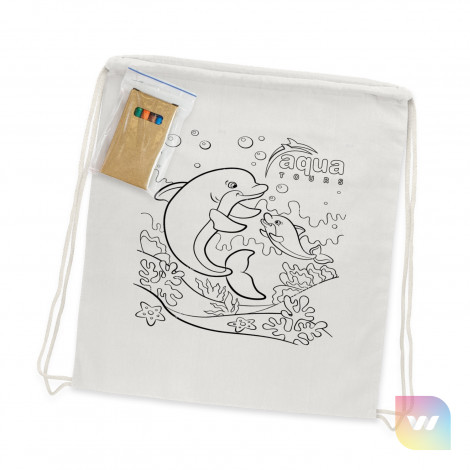 113013 - Cotton Colouring Drawstring Backpack