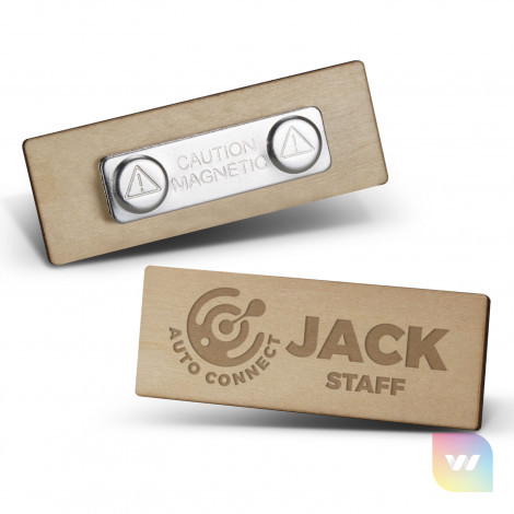 120582 - Magnetic Wooden Badge