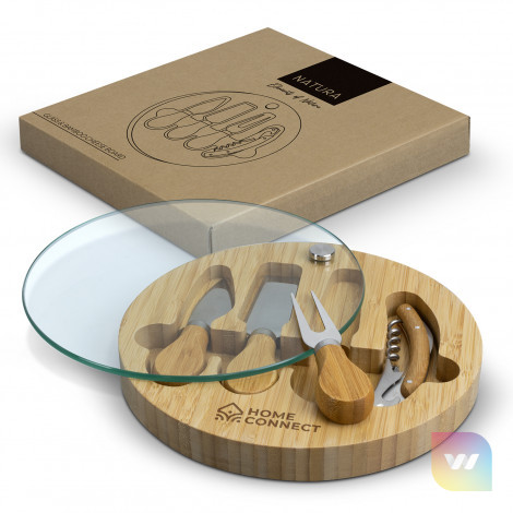 122342 - NATURA Glass & Bamboo Cheese Board