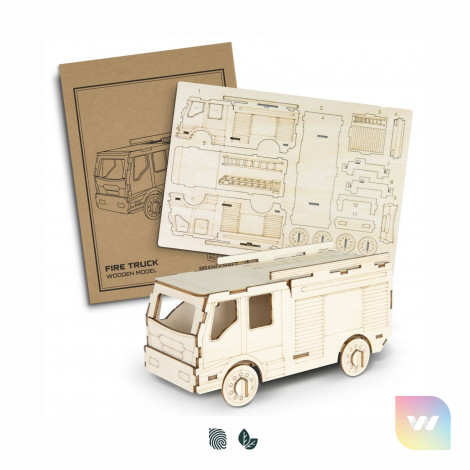 124034 - BRANDCRAFT Fire Truck Wooden Model