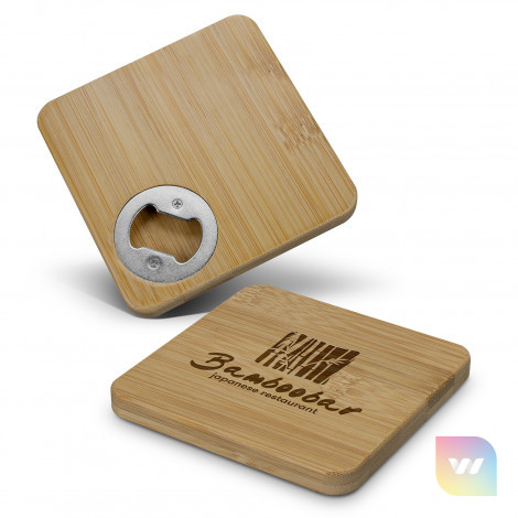 125939 - Bamboo Bottle Opener Coaster - Square