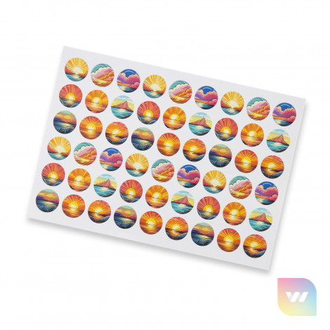 127923 - Sticker Sheet 26mm Circle - Matte